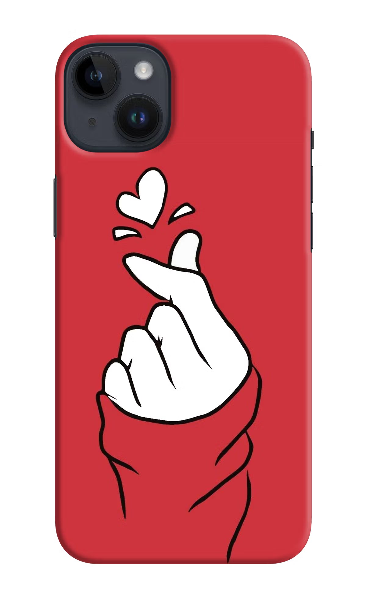 Korean Love Sign iPhone 14 Plus Hard Case Back Cover by Casekaro