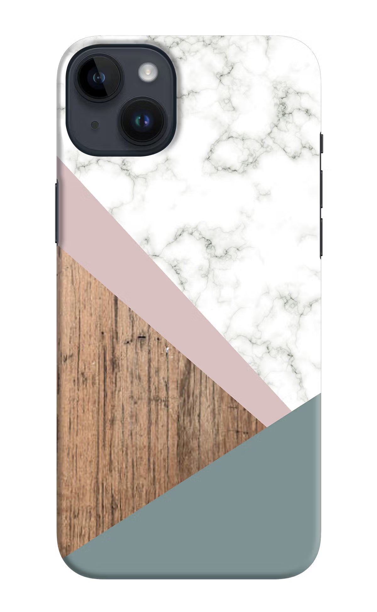 Marble wood Abstract iPhone 14 Plus Hard Case Back Cover by Casekaro