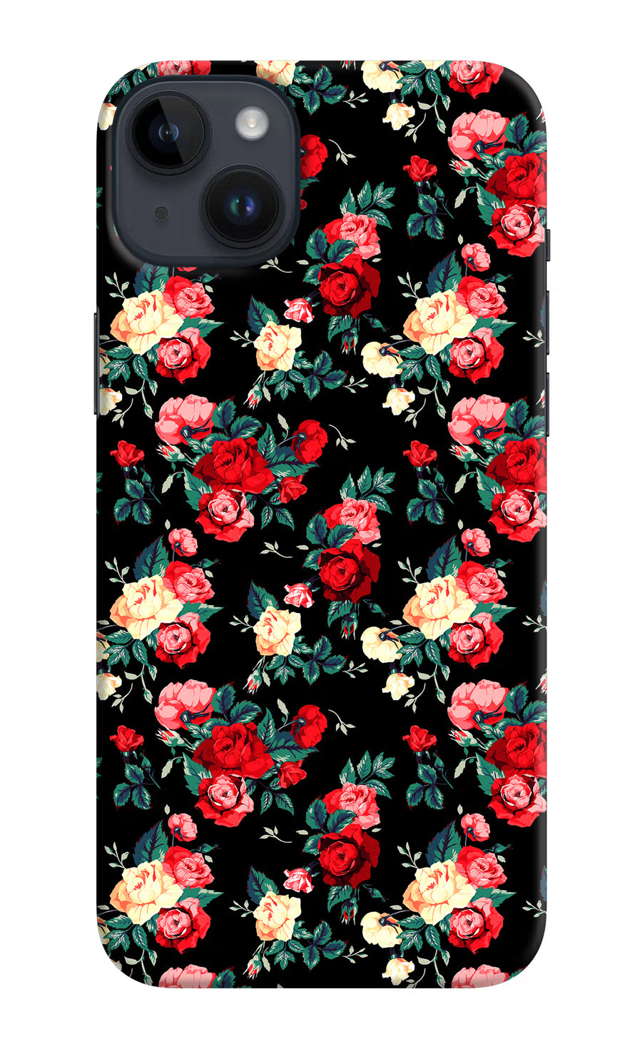 Rose Pattern iPhone 14 Plus Back Cover, Hard case
