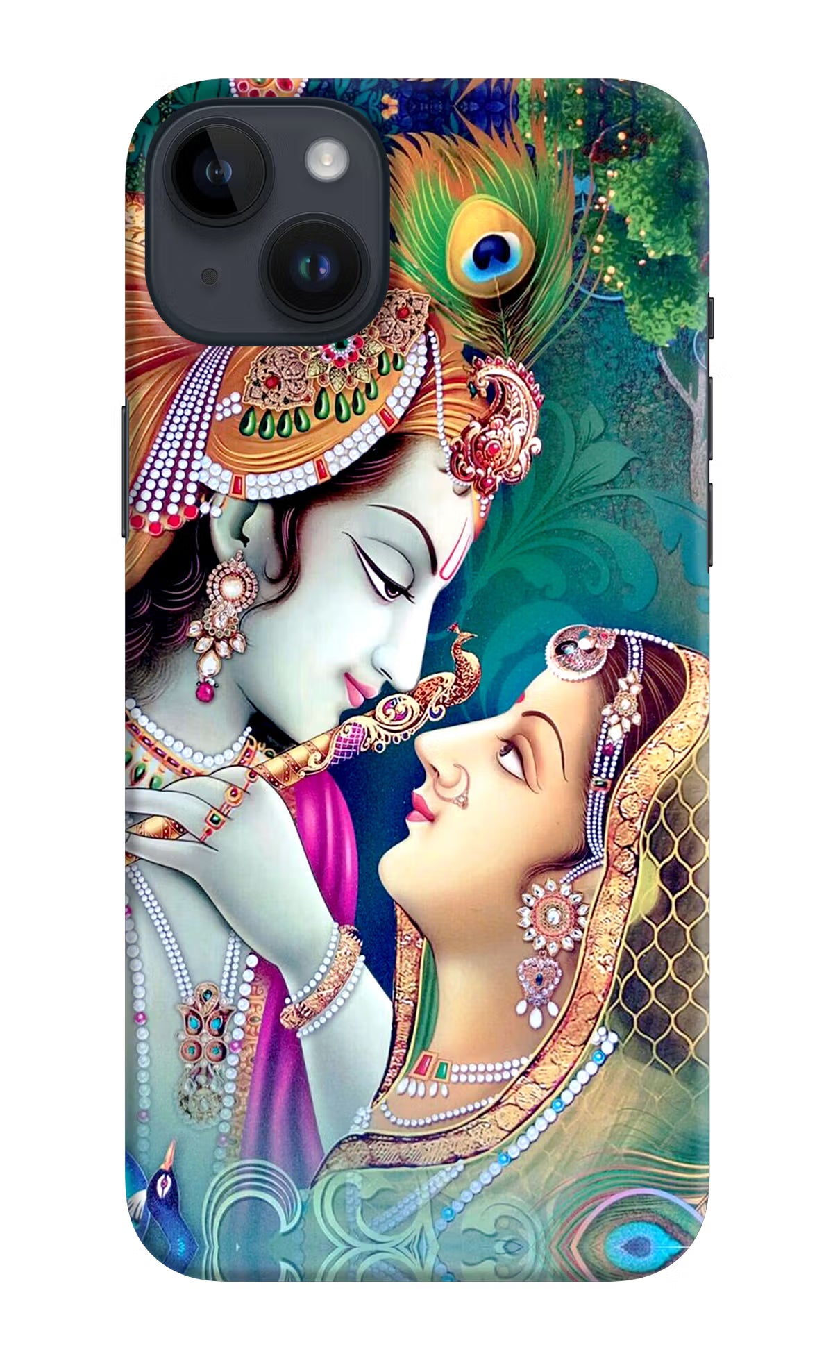 Lord Radha Krishna iPhone 14 Plus Hard Case Back Cover by Casekaro