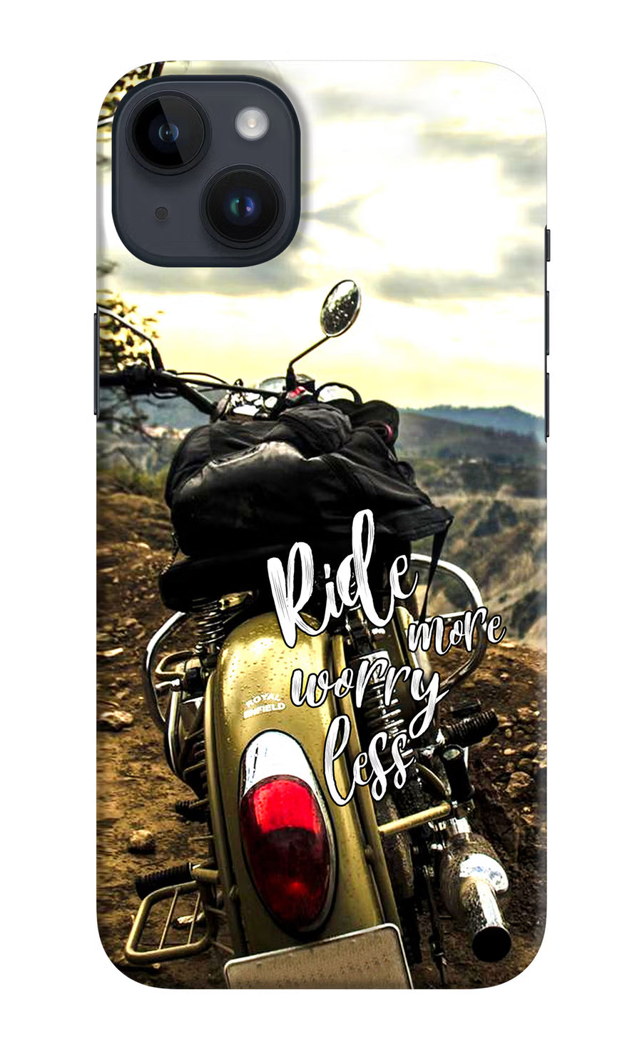 Ride More Worry Less iPhone 14 Plus Back Cover, Hard case