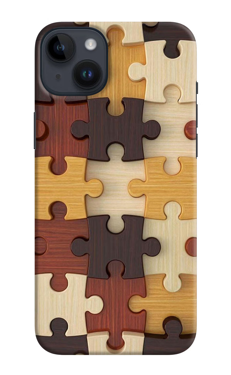 Wooden Puzzle iPhone 14 Plus Back Cover, Hard case