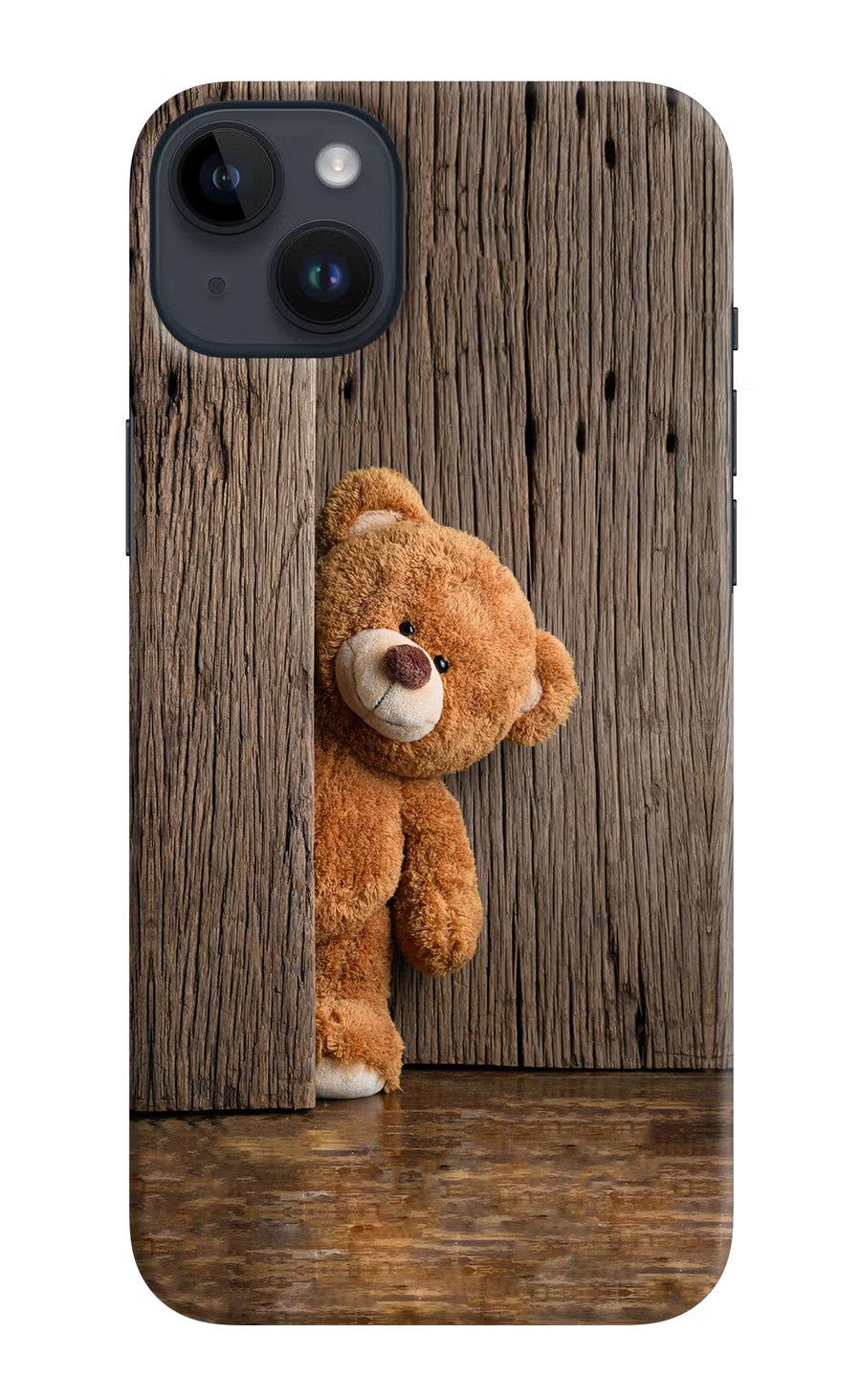 Teddy Wooden iPhone 14 Plus Back Cover, Hard case