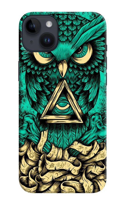Green Owl iPhone 14 Plus Hard Case Back Cover by Casekaro