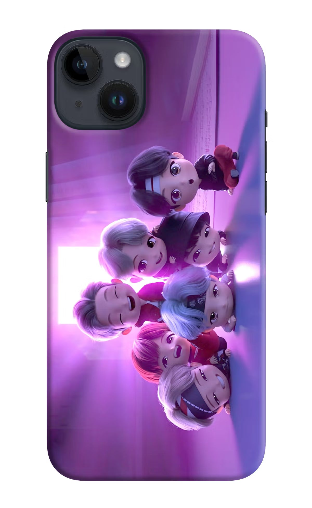 BTS Chibi iPhone 14 Plus Hard Case Back Cover by Casekaro