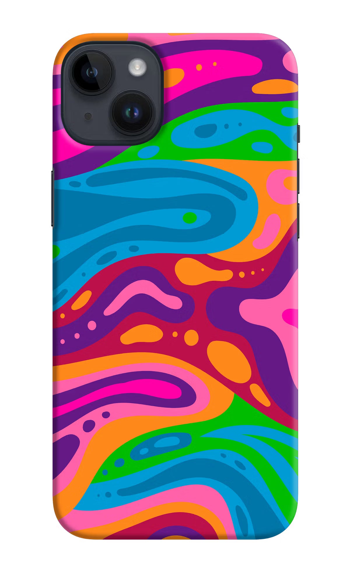 Trippy Pattern iPhone 14 Plus Hard Case Back Cover by Casekaro