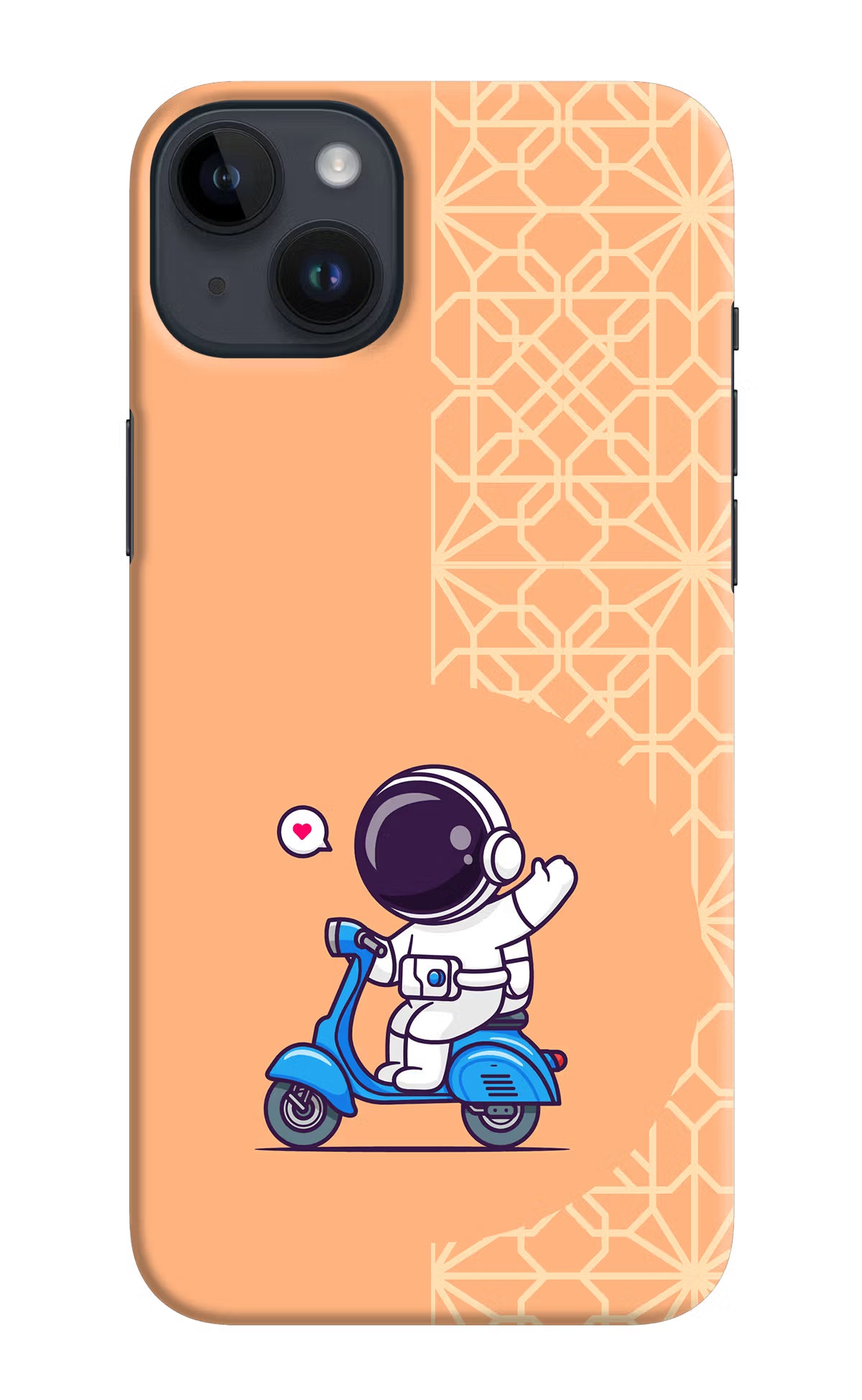 Cute Astronaut Riding iPhone 14 Plus Hard Case Back Cover by Casekaro