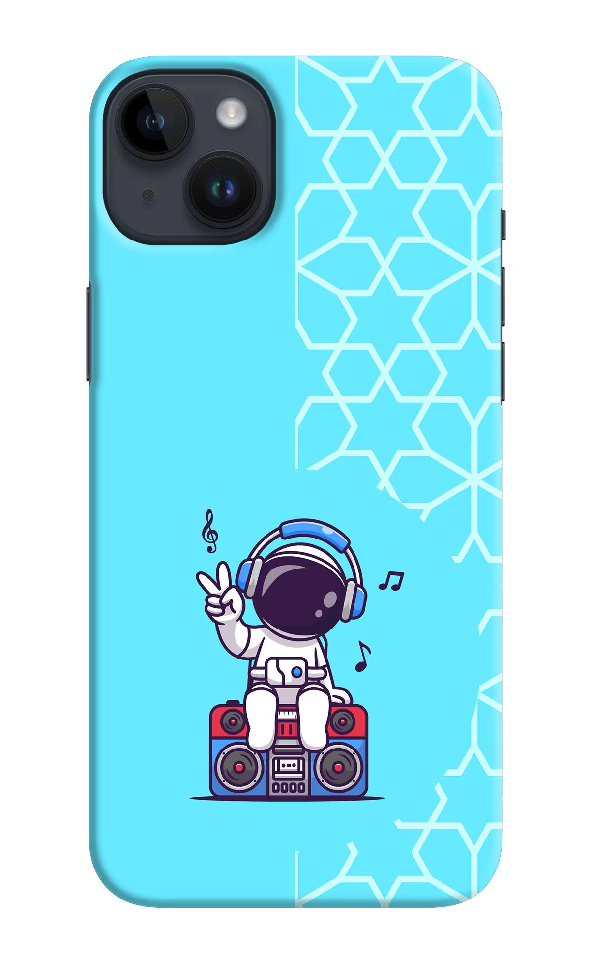 Cute Astronaut Chilling iPhone 14 Plus Hard Case Back Cover by Casekaro
