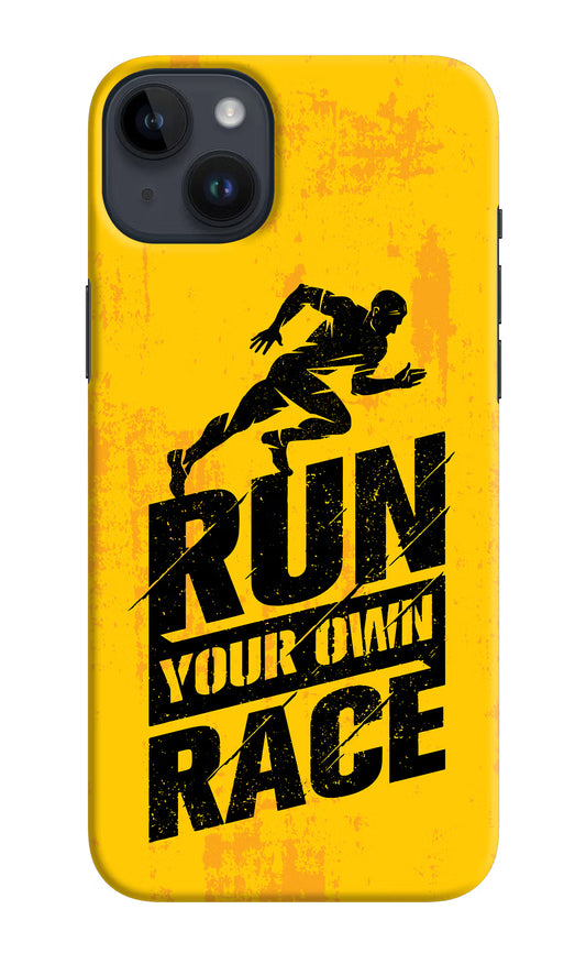 Run Your Own Race iPhone 14 Plus Hard Case Back Cover by Casekaro