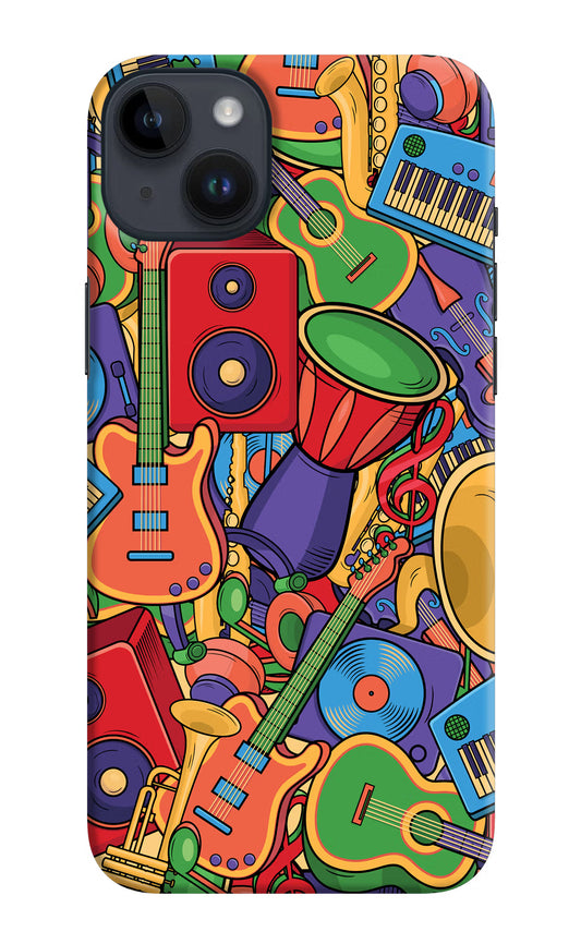 Music Instrument Doodle iPhone 14 Plus Hard Case Back Cover by Casekaro