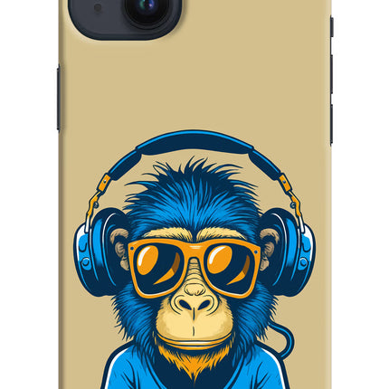Monkey Headphone iPhone 14 Plus Hard Case Back Cover by Casekaro