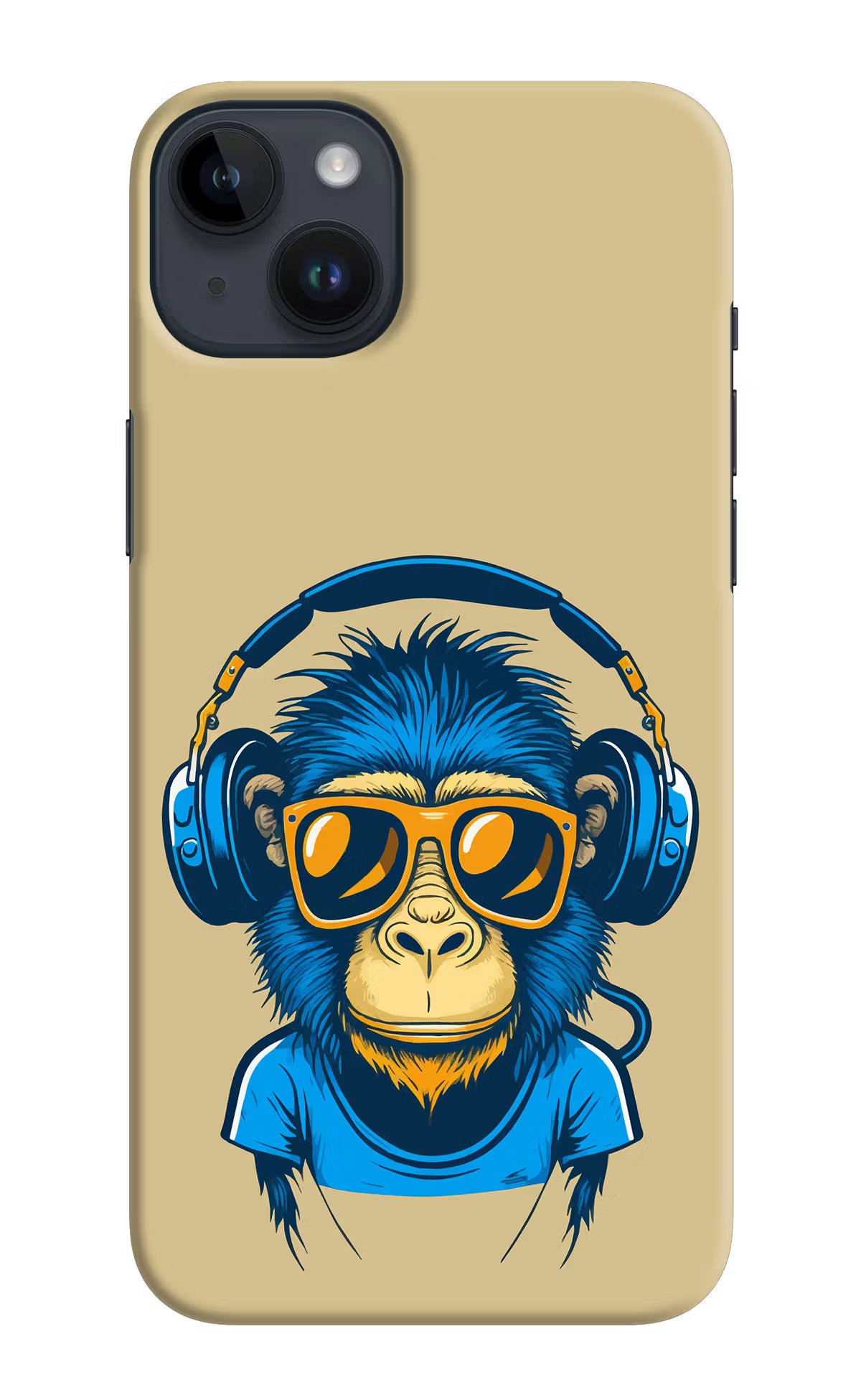Monkey Headphone iPhone 14 Plus Hard Case Back Cover by Casekaro