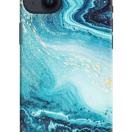 Blue Glitter Marble iPhone 14 Plus Hard Case Back Cover by Casekaro