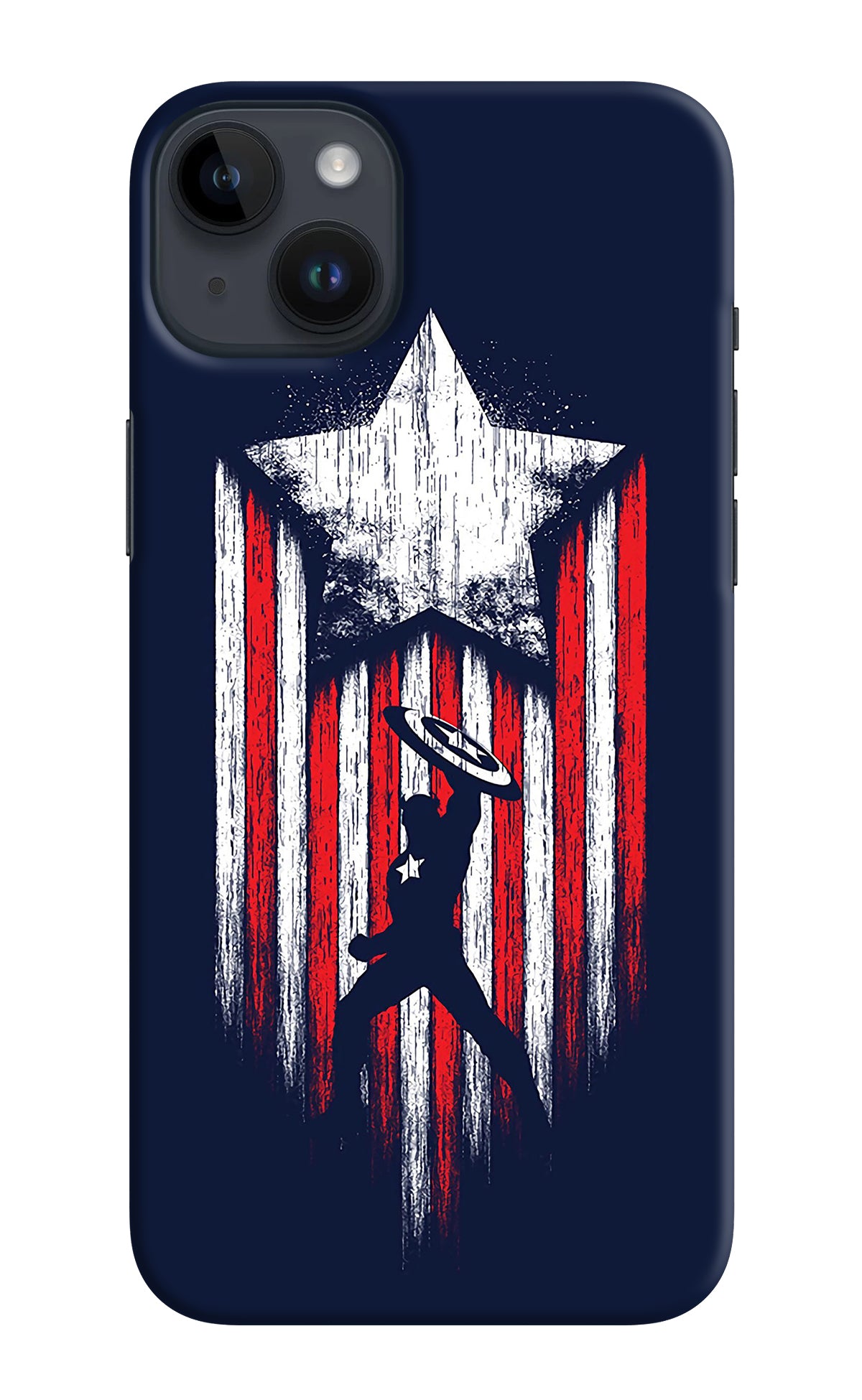 Captain America Marvel Art iPhone 14 Plus Back Cover