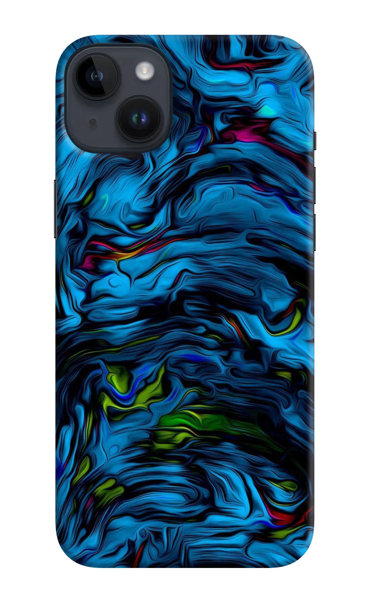 Dark Blue Abstract iPhone 14 Plus Hard Case Back Cover by Casekaro