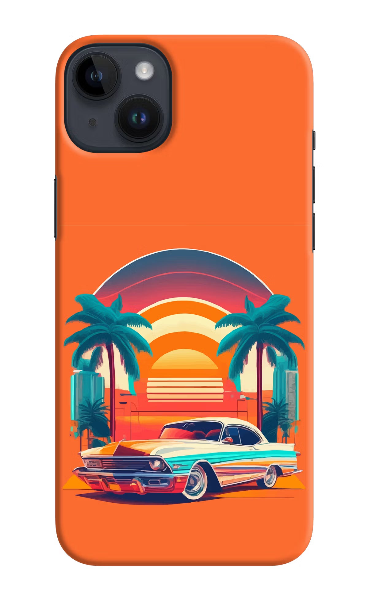 Palm Drive 80s iPhone 14 Plus Hard Case Back Cover by Casekaro