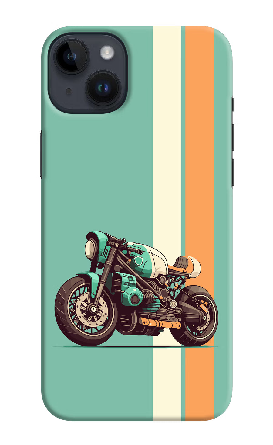Striped Moto Drift iPhone 14 Plus Back Cover, Hard case