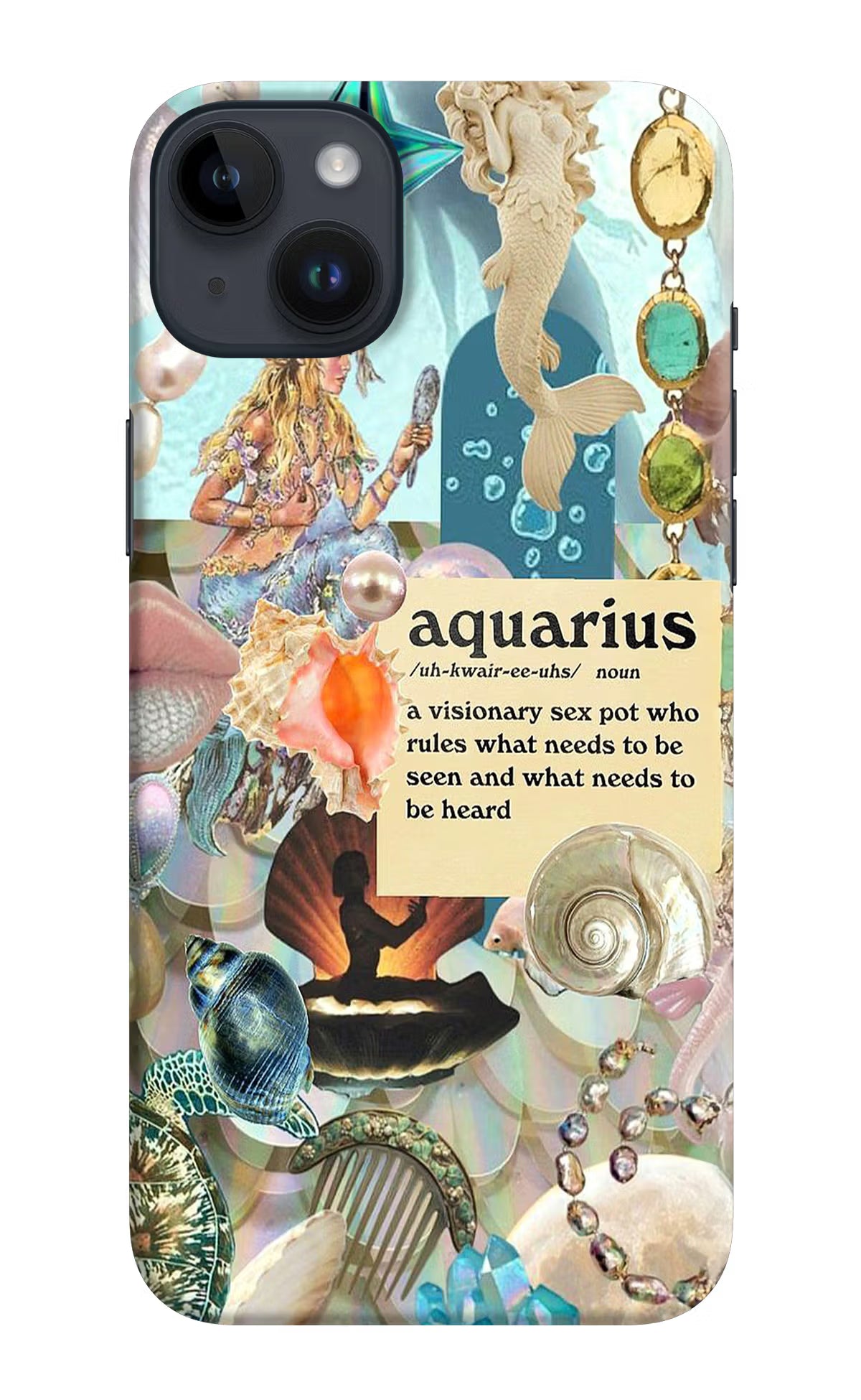 Aquarius Zodiac iPhone 14 Plus Hard Case Back Cover by Casekaro
