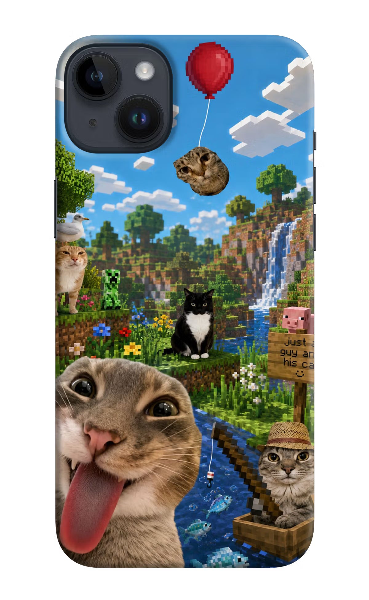 Minecraft Cat Chaos iPhone 14 Plus Back Cover