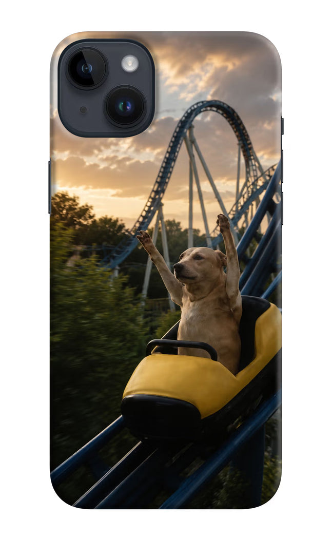 Rollercoaster Dog iPhone 14 Plus Hard Case Back Cover by Casekaro