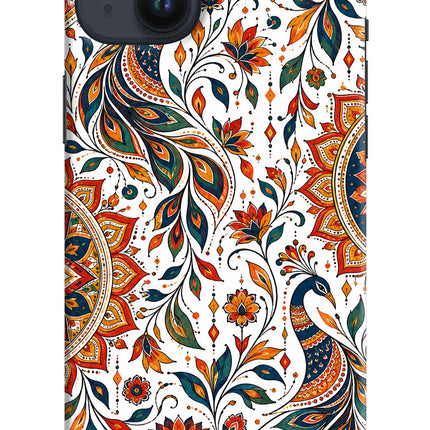 White Mayura iPhone 14 Plus Hard Case Back Cover by Casekaro