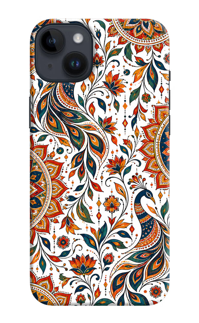 White Mayura iPhone 14 Plus Hard Case Back Cover by Casekaro
