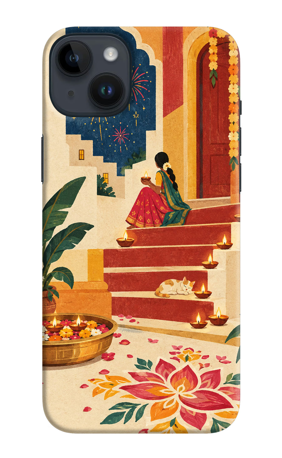 Diwali Rangoli iPhone 14 Plus Back Cover, Hard case