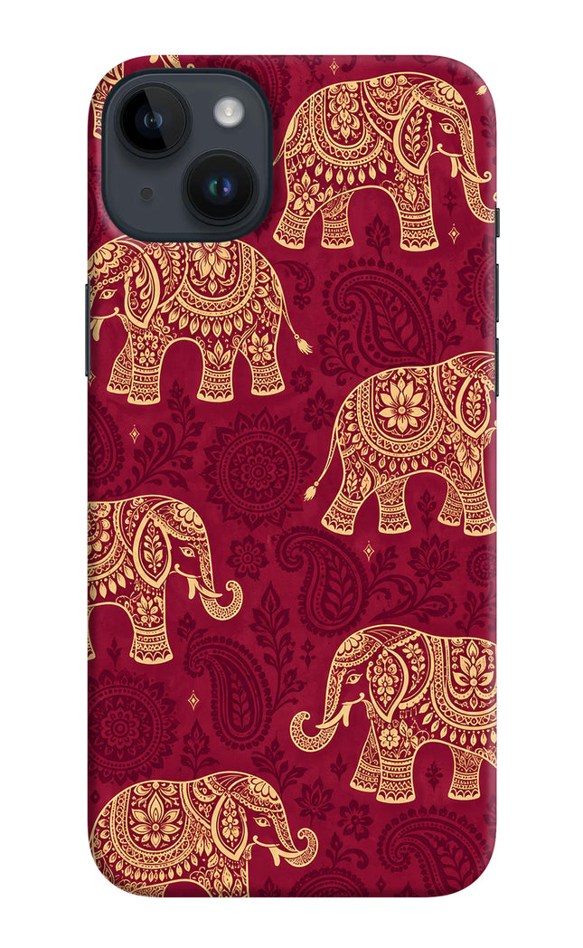 Maroon Elephant iPhone 14 Plus Hard Case Back Cover by Casekaro