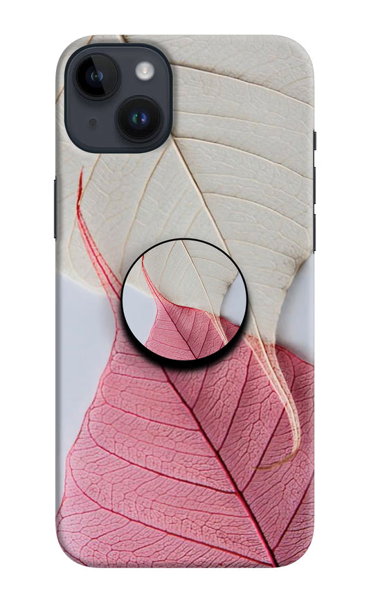 White Pink Leaf iPhone 14 Plus Pop Case by Casekaro