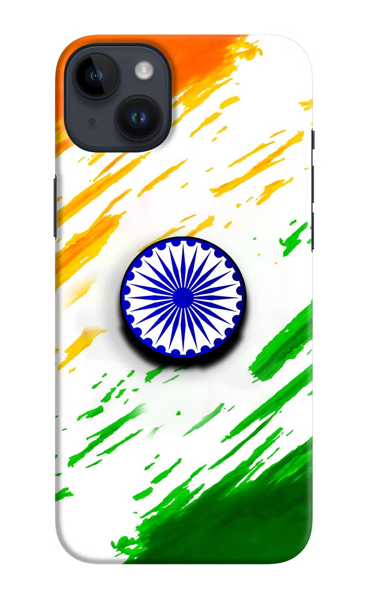 Indian Flag Ashoka Chakra iPhone 14 Plus Pop Case by Casekaro