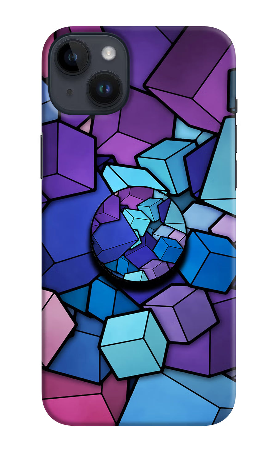 Cubic Abstract iPhone 14 Plus Pop Case, Hard case