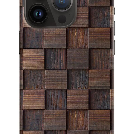 Wooden Cube Design iPhone 14 Pro Hard Case Back Cover by Casekaro