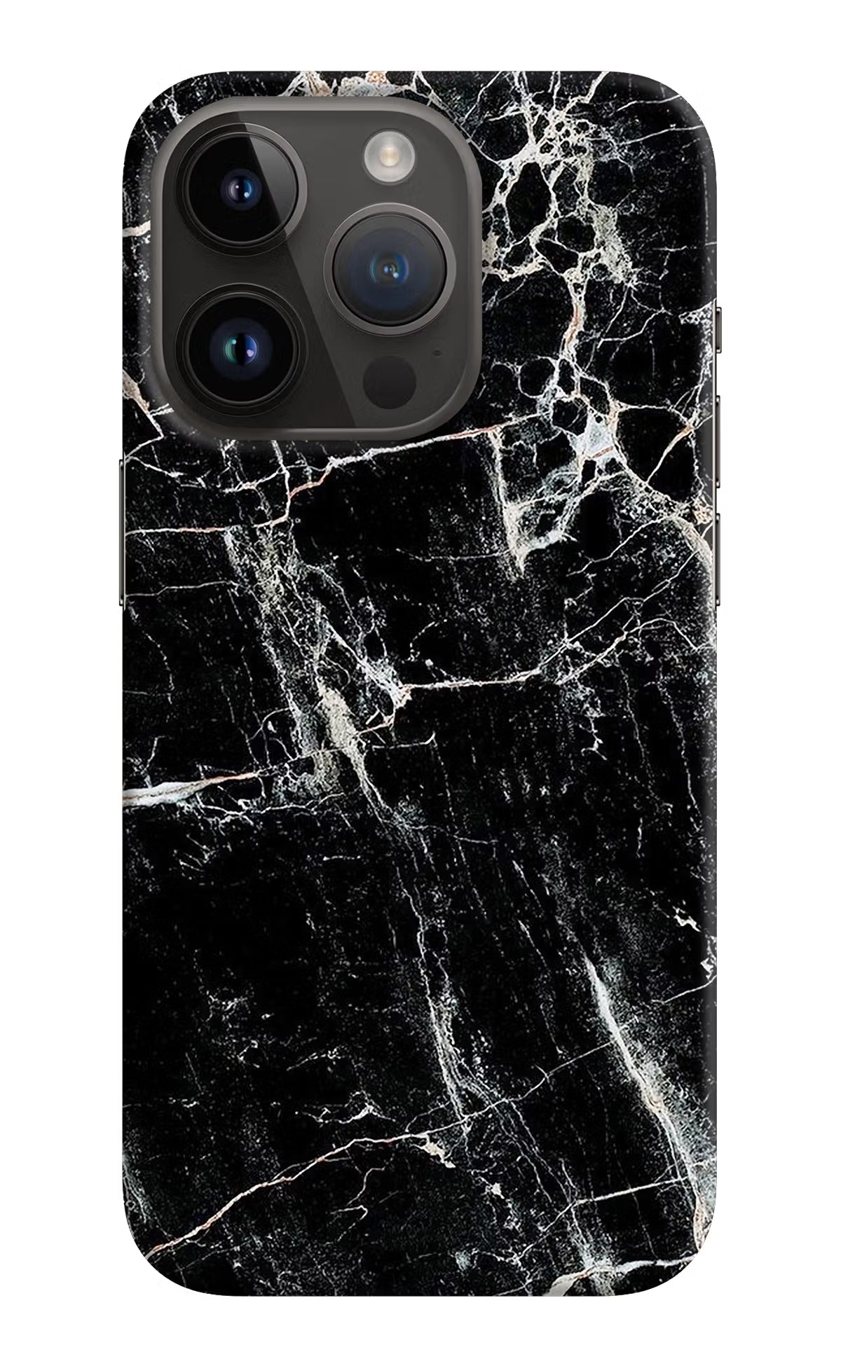 Black Marble Texture iPhone 14 Pro Hard Case Back Cover by Casekaro
