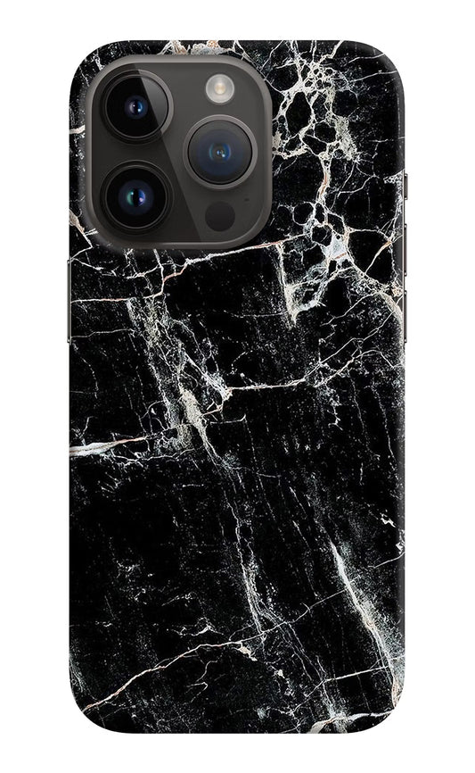 Black Marble Texture iPhone 14 Pro Hard Case Back Cover by Casekaro