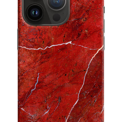 Red Marble Design iPhone 14 Pro Hard Case Back Cover by Casekaro