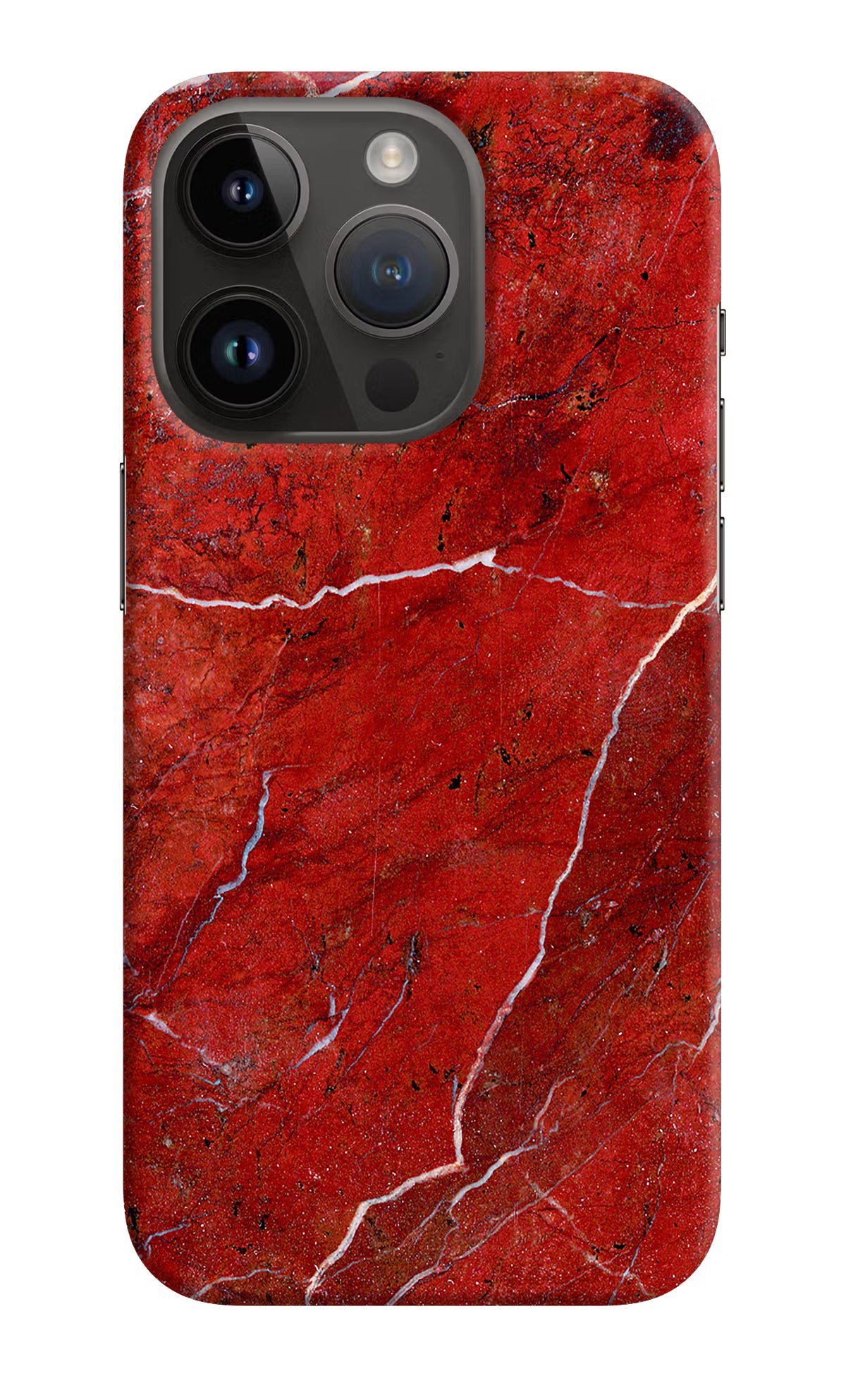 Red Marble Design iPhone 14 Pro Hard Case Back Cover by Casekaro