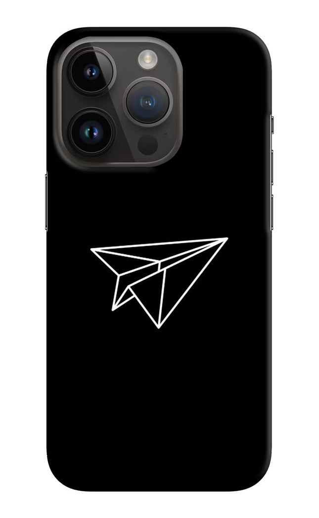 Paper Plane White iPhone 14 Pro Hard Case Back Cover by Casekaro