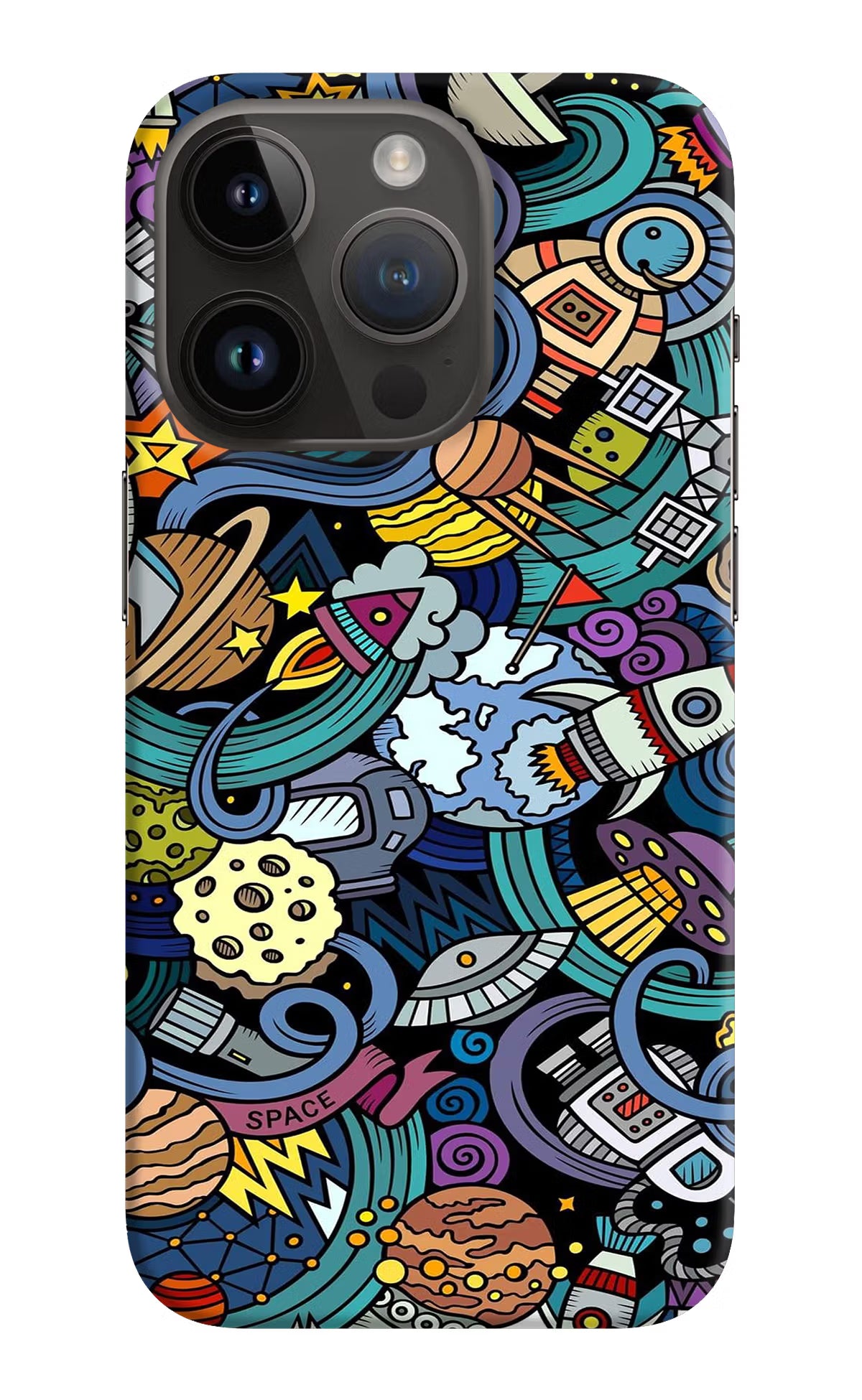 Space Abstract iPhone 14 Pro Hard Case Back Cover by Casekaro