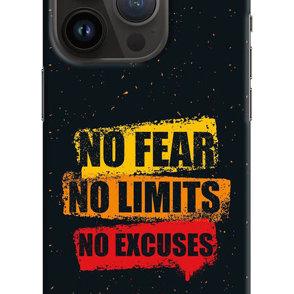No Fear No Limits No Excuse iPhone 14 Pro Hard Case Back Cover by Casekaro