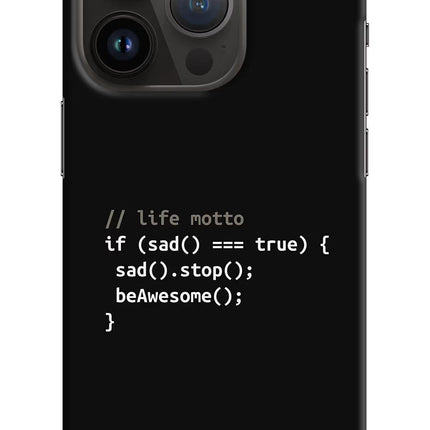 Life Motto Code iPhone 14 Pro Hard Case Back Cover by Casekaro