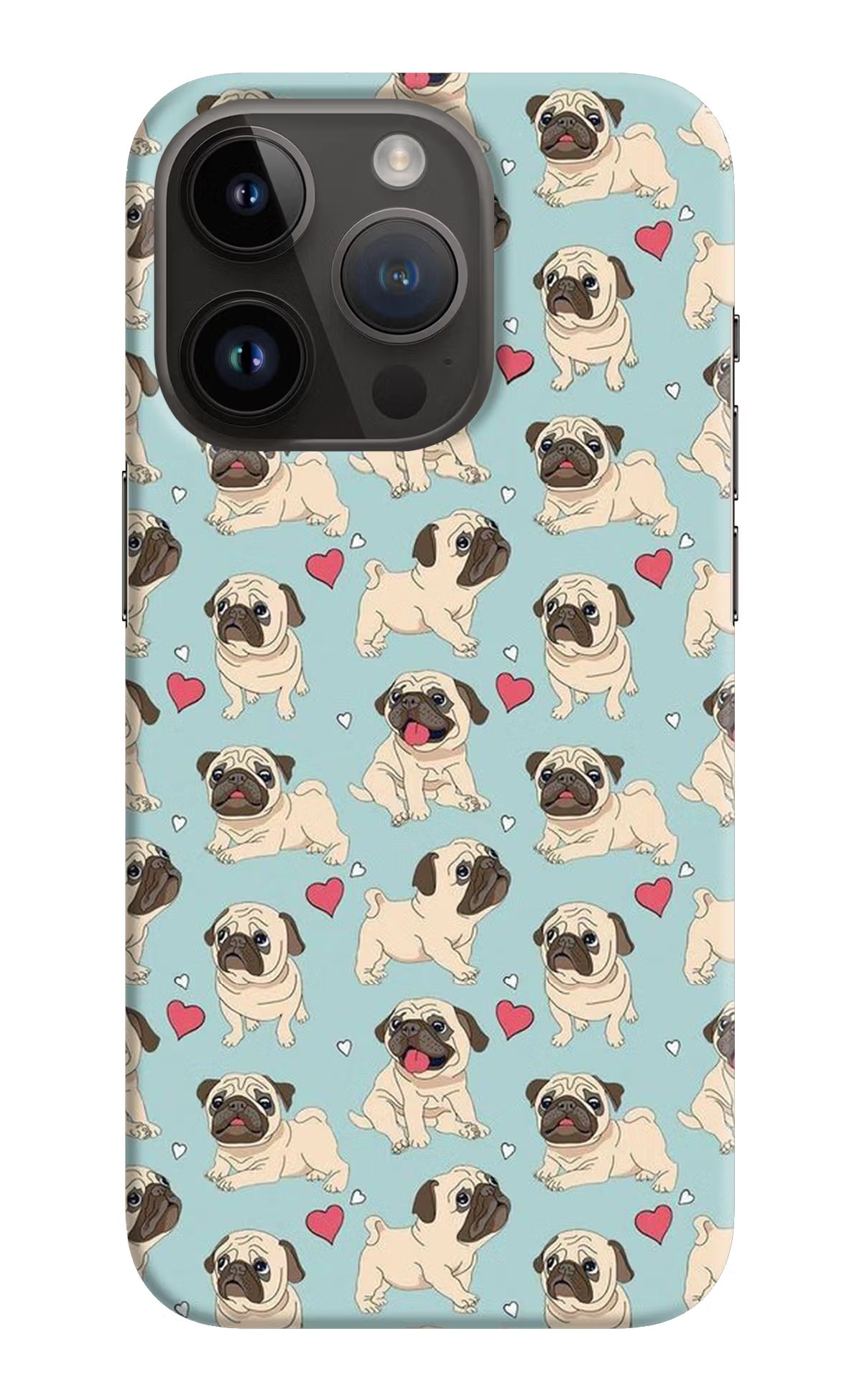 Pug Dog iPhone 14 Pro Hard Case Back Cover by Casekaro