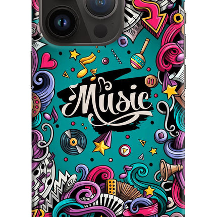 Music Graffiti iPhone 14 Pro Hard Case Back Cover by Casekaro