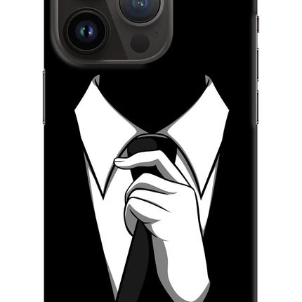 Black Tie iPhone 14 Pro Hard Case Back Cover by Casekaro