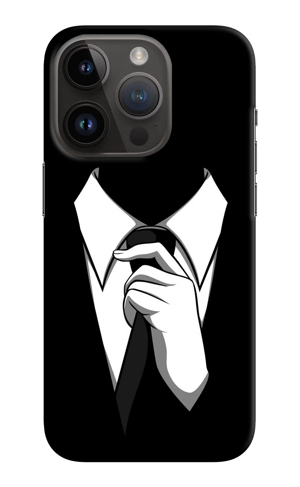 Black Tie iPhone 14 Pro Hard Case Back Cover by Casekaro