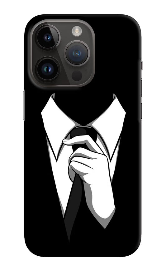 Black Tie iPhone 14 Pro Hard Case Back Cover by Casekaro
