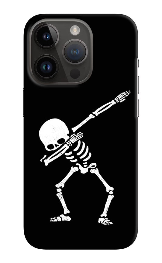 Dabbing Skeleton Art iPhone 14 Pro Hard Case Back Cover by Casekaro