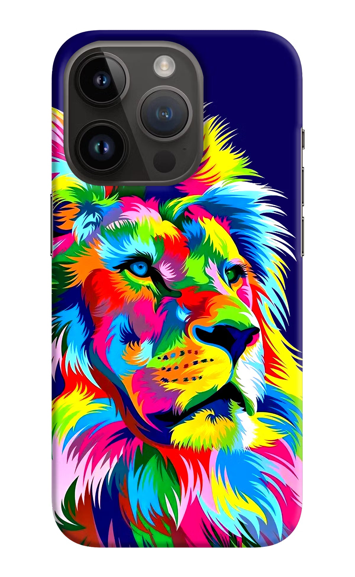 Vector Art Lion iPhone 14 Pro Hard Case Back Cover by Casekaro