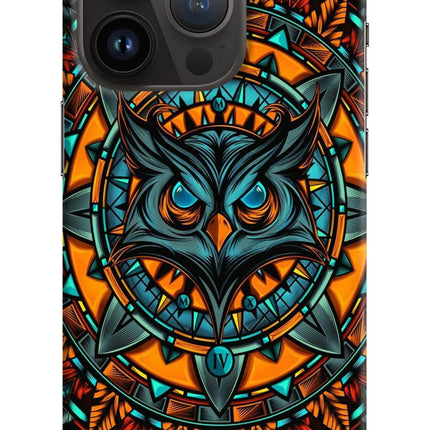 Angry Owl Art iPhone 14 Pro Hard Case Back Cover by Casekaro