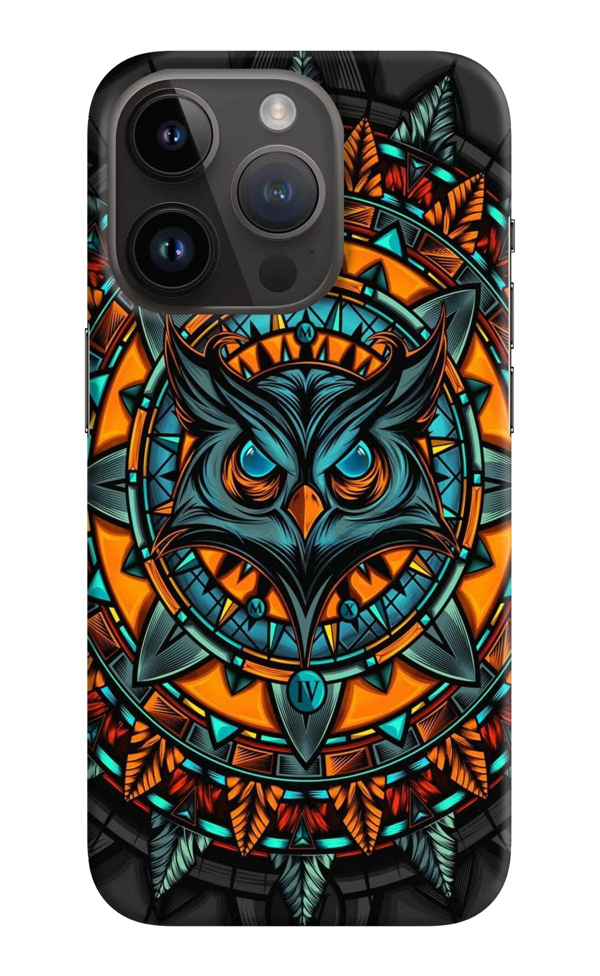 Angry Owl Art iPhone 14 Pro Hard Case Back Cover by Casekaro