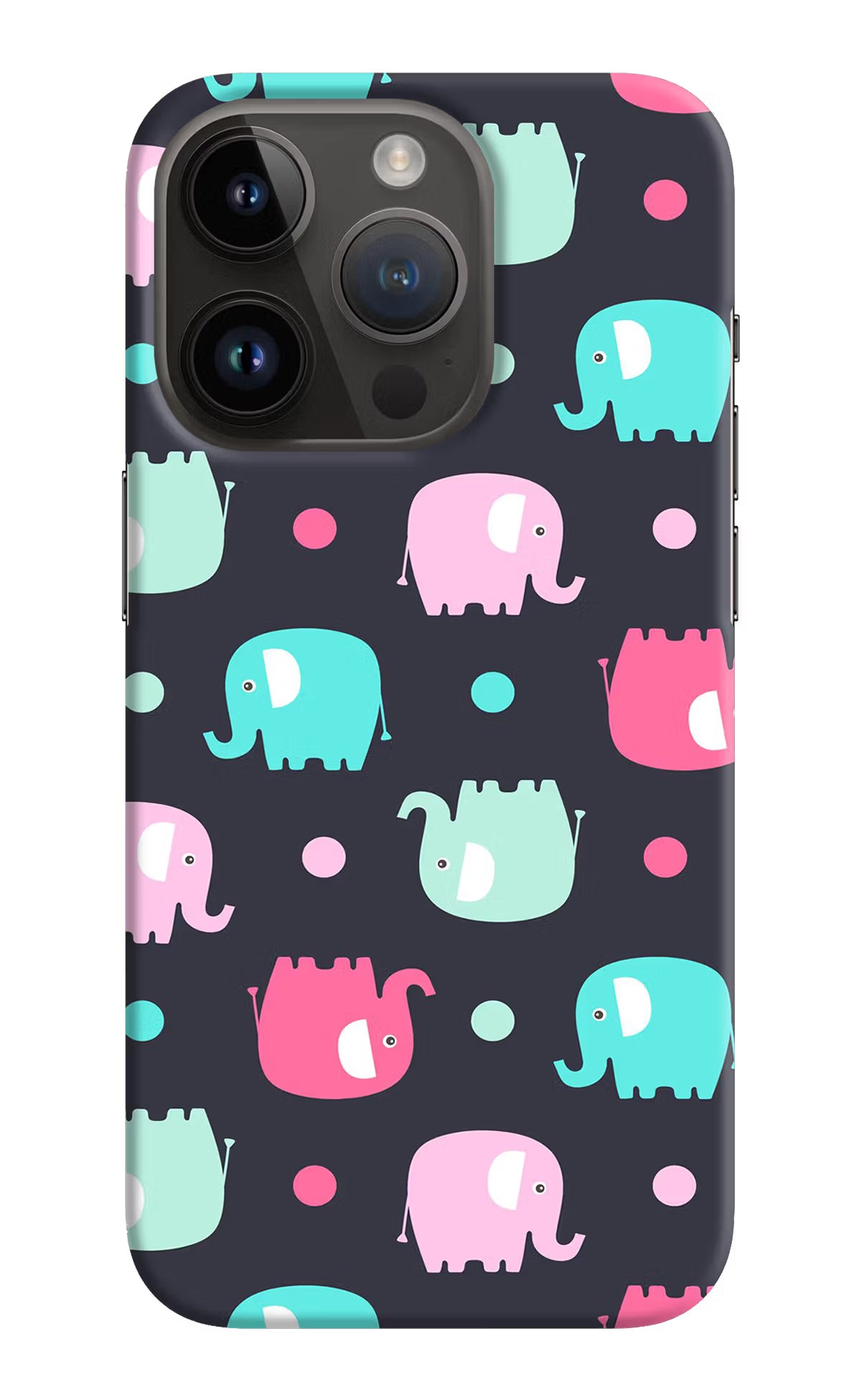 Elephants iPhone 14 Pro Hard Case Back Cover by Casekaro
